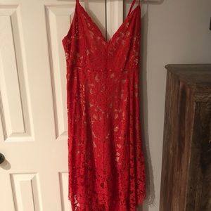 Red lace lulus dress